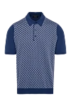 Svevo Men's blue cotton polo - weaving pattern. Composition:100% cotton. Closure: zipper. Country of manufacture: Italy. Care: specialized cleaning - photo 1