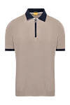 Svevo Men's beige cotton polo - contrast collar. 100% cotton. Closure: zipper. Country of manufacture: Italy. Care: specialized cleaning - photo 1