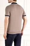 Men's beige cotton polo Svevo - contrast collar. 100% cotton. Closure: zipper. Country of manufacture: Italy. Care: specialized cleaning - photo 4