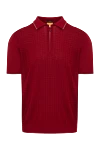 Svevo Men's red cotton polo - squares pattern. 100% cotton. Closure: zipper. Country of manufacture: Italy. Care: specialized cleaning - photo 1