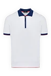 Svevo Men's white cotton polo - contrast piping and collar. 100% cotton. Closure: zipper. Country of manufacture: Italy. Care: specialized cleaning - photo 1