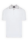 Svevo Men's white cotton polo - graphic pattern on the collar. 100% cotton. Closure: zipper. Country of manufacture: Italy. Care: specialized cleaning - photo 1