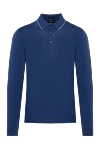 Svevo Long sleeve men's blue cotton polo - collar edging. 100% cotton. Closure: buttons. Country of manufacture: Italy. Care: specialized cleaning - photo 1