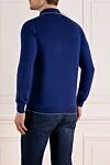 Long sleeve men's blue cotton polo Svevo - collar edging. 100% cotton. Closure: buttons. Country of manufacture: Italy. Care: specialized cleaning - photo 4