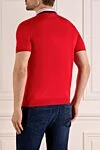 Men's red cotton polo Svevo - contrast collar with piping. Composition:100% cotton. Closure: buttons. Country of manufacture: Italy. Care: specialized cleaning - photo 4