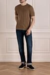 Short sleeve jumper for men, brown, cotton Svevo - 100% cotton. Country of manufacture: Italy. Care: specialized cleaning - photo 2