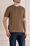 Svevo Short sleeve jumper for men, brown, cotton - 100% cotton. Country of manufacture: Italy. Care: specialized cleaning - photo 3