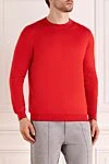 Svevo Men's red long sleeve jumper made of cashmere and silk - 80% linen, 20% linen. Country of manufacture: Italy. Care: specialized cleaning - photo 3