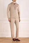 Svevo Beige cotton men's walking suit - brand logo. hood. 100% cotton. zipper, drawstring. Country of manufacture: Italy. Care: specialized cleaning - photo 3