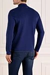 Men's blue wool and silk zipper cardigan Svevo - 70% wool, 30% silk. Closure: zipper. Country of manufacture: Italy. Care: specialized cleaning - photo 4
