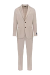 Tombolini Men's beige suit made of wool and elastane - brand logo. 99% wool, 1% elastane. Closure: buttons. two side pockets, one chest pocket. Country of manufacture: Italy. Care: specialized cleaning - photo 1