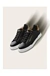 Women's black sneakers made of genuine leather Dolce & Gabbana - brand logo, contrast sole. 100% genuine leather. Closure: laces. Country of manufacture: Italy. Care: specialized cleaning - photo 6