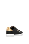 Women's black sneakers made of genuine leather Dolce & Gabbana - brand logo, contrast sole. 100% genuine leather. Closure: laces. Country of manufacture: Italy. Care: specialized cleaning - photo 4