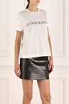 Givenchy Women's white cotton T-shirt - brand logo. 100% cotton. Country of manufacture: Italy. Care: specialized cleaning - photo 3