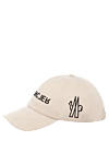 Moncler Women's beige cotton cap - brand logo. 100% cotton. Country of manufacture: Italy. Care: specialized cleaning - photo 3