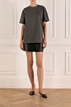 Футболка женская серая из хлопка Alexanderwang - логотип бренда. 100% хлопок. Страна производитель: Италия. Уход: специализированная чистка - фото 2