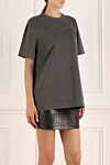 Alexanderwang Футболка женская серая из хлопка - логотип бренда. 100% хлопок. Страна производитель: Италия. Уход: специализированная чистка - фото 3