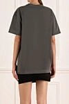 Футболка женская серая из хлопка Alexanderwang - логотип бренда. 100% хлопок. Страна производитель: Италия. Уход: специализированная чистка - фото 4