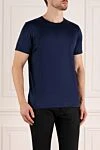 Moorer Men's blue cotton T-shirt - brand logo. 100% cotton. Country of manufacture: Italy. Care: specialized cleaning - photo 3