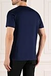 Men's blue cotton T-shirt Moorer - brand logo. 100% cotton. Country of manufacture: Italy. Care: specialized cleaning - photo 4