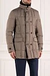 Moorer Men's beige polyester down jacket - 100% polyamide. Closure: buttons. two side pockets, two chest pockets, one sleeve pocket. Insulation: down. Country of manufacture: Italy. Care: specialized cleaning - photo 3