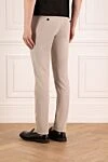 Men's beige trousers made of cotton and elastane Moorer - 98% cotton, 2% elastane. Closure: button, zipper. two front, two back pockets. Country of manufacture: Italy. Care: specialized cleaning - photo 4