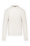 Moorer Men's white cashmere jumper - textured stripes. 100% cashmere. Country of manufacture: Italy. Care: specialized cleaning - photo 1