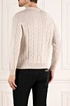 Men's white cashmere jumper Moorer - textured stripes. 100% cashmere. Country of manufacture: Italy. Care: specialized cleaning - photo 4