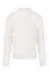 Men's white cashmere jumper Moorer - textured stripes. 100% cashmere. Country of manufacture: Italy. Care: specialized cleaning - photo 6