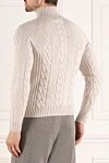 Men's white cashmere cardigan Moorer - textured stripes. 100% cashmere. Country of manufacture: Italy. Care: specialized cleaning - photo 4