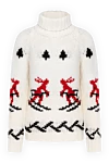 Moorer Women's jumper white - skiers pattern. 39% wool, 39% alpaca, 22% polyamide. Country of manufacture: Italy. Care: specialized cleaning - photo 1