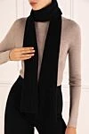 Women's black cashmere scarf Moorer - 100% cashmere. Country of manufacture: Italy. Care: specialized cleaning - photo 2