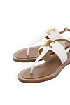 Celine Women's white sandals made of genuine leather - 100% genuine leather. buckle. Country of manufacture: Italy. Care: specialized cleaning - photo 5