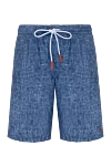 Isaia Men's blue long beach shorts - 100% polyester. Closure: drawstring. two side pockets, one back pocket. Country of manufacture: Italy. Care: specialized cleaning - photo 1