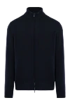 Loro Piana Men's cardigan cashmere blue - 100% cashmere. Closure: zipper. Country of manufacture: Italy. Care: specialized cleaning - photo 1