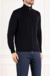 Loro Piana Men's cardigan cashmere blue - 100% cashmere. Closure: zipper. Country of manufacture: Italy. Care: specialized cleaning - photo 3