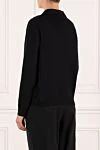 Women's black jumper with V-neck Loro Piana - 55% silk, 45% cotton. Country of manufacture: Italy. Care: specialized cleaning - photo 4