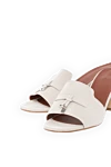 Loro Piana Women's sandals, gray, suede - brand logo. 100% genuine leather. Country of manufacture: Italy. Care: specialized cleaning - photo 5