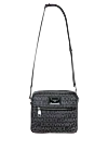 Dolce & Gabbana Men's black shoulder bag made of textile - branded metal plate with ruthenium galvanic coating.. 45% cotton 25% polyurethane 15% polyester 10% calfskin. Size: 18 × 21 × 4.5 cm. Strap: Detachable, adjustable textile shoulder strap with calfskin trim. Front flat zip pocket with signature puller. Closure: Double zipper with branded front pulls. Country of origin: Italy. Care: specialized cleaning - photo 1