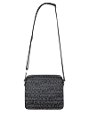 Men's black shoulder bag made of textile Dolce & Gabbana - branded metal plate with ruthenium galvanic coating.. 45% cotton 25% polyurethane 15% polyester 10% calfskin. Size: 18 × 21 × 4.5 cm. Strap: Detachable, adjustable textile shoulder strap with calfskin trim. Front flat zip pocket with signature puller. Closure: Double zipper with branded front pulls. Country of origin: Italy. Care: specialized cleaning - photo 4