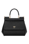 Dolce & Gabbana Women's bag black from calfskin - branded plate with two types of galvanic coating. 100% calfskin. Size: 18.5 × 20 × 10 cm. Internal zip pocket with logo and smartphone pocket. Closure: Front flap with double hidden magnet clasp. Country of origin: Italy. Care: specialized cleaning - photo 1