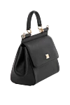 Dolce & Gabbana Women's bag black from calfskin - branded plate with two types of galvanic coating. 100% calfskin. Size: 18.5 × 20 × 10 cm. Internal zip pocket with logo and smartphone pocket. Closure: Front flap with double hidden magnet clasp. Country of origin: Italy. Care: specialized cleaning - photo 3