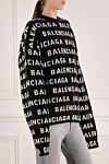 Balenciaga Джемпер женский черный с логотипом - паттерн крупного логотипа бренда. 98% шерсть 2% полиамид. Страна производитель: Италия. Уход: специализированная чистка - фото 3