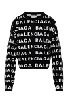 Balenciaga Джемпер женский черный с логотипом - паттерн крупного логотипа бренда. 98% шерсть 2% полиамид. Страна производитель: Италия. Уход: специализированная чистка - фото 1