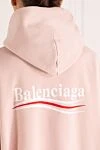 Худи женское розовое с логотипом Balenciaga - логотип. капюшон. 100% хлопок. передний большой карман. Страна производитель: Италия. Уход: специализированная чистка - фото 6