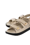 Givenchy Women's sandals, beige, made of genuine leather - brand logo. 100% genuine leather. Country of manufacture: Italy. Care: specialized cleaning - photo 5