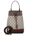 Gucci Әйелдерге арналған тоқыма қоңыр сөмкесі - Декорация: қызыл және жасыл желілік таспа. Құрамы: тоқыма. Өлшемі: W 20,5 x H 26 x D 11 см. Баудың ұзындығы: алынбалы және реттелетін 53 см иық бауы. Тұтқа: биіктігі 12 см былғары тұтқа. Қалталар: ашық қалта және ішіндегі смартфон қалтасы. Жабылуы: жіпті жабу. Шығарылған елі: Италия. Күтім: мамандандырылған тазалау - фото 5