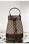 Әйелдерге арналған тоқыма қоңыр сөмкесі Gucci - Декорация: қызыл және жасыл желілік таспа. Құрамы: тоқыма. Өлшемі: W 20,5 x H 26 x D 11 см. Баудың ұзындығы: алынбалы және реттелетін 53 см иық бауы. Тұтқа: биіктігі 12 см былғары тұтқа. Қалталар: ашық қалта және ішіндегі смартфон қалтасы. Жабылуы: жіпті жабу. Шығарылған елі: Италия. Күтім: мамандандырылған тазалау - фото 6