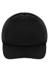 Saint Laurent Men's black cotton cap - brand logo . 100% cotton. Country of manufacture: Italy. Care: specialized cleaning - photo 1