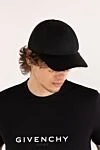 Men's black cotton cap Saint Laurent - brand logo . 100% cotton. Country of manufacture: Italy. Care: specialized cleaning - photo 2